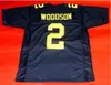 MIT Custom Men Youth Women Vintage #2 Charles Woodson Custom Michigan Wolverines Football Jersey Size S-4XL 또는 사용자 정의 이름 또는 번호 저지