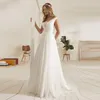 Robe De mariée De plage en Tulle, Sexy, bon marché, avec des Appliques, princesse Boho, plis, dos ouvert, 2020