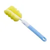 Sponge Bottle Brush Nipple Bottle Brush Folding Removable Mug Cup Bottle Cleaning Sponge Brushes Blue Pink Green Orange