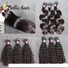 Bella Saç? 9A% 100 Remy Virgin Brezilyalı Saç Paketler İşlenmemiş Bakire boyanabilme ağartılabilir İnsan Saç Uzantıları 3pcs çok Brezilyalı Saç