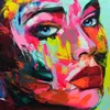 Francoise Nielly Spatola Impression Home Artwork Ritratto moderno Pittura a olio fatta a mano su tela Texture concava e convessa Face004