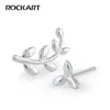 Orecchini a bottone Vero argento sterling 925 Personalizzati Rami e foglie di ulivo asimmetrici per le donne Regalo Gioielleria raffinata S925 all'ingrosso