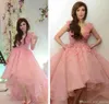 2019 Moda Piękny Różowy Wysokowy Niski Prom Dress Arabski Tulle Formalne Wakacje Noszą Graduation Evening Party Pageant Suknia Custom Made Plus Size