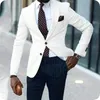 Evening Dress Men Suits White Burgundy Floral Pattern Tuxedo Wedding Suits For Man Groom Wear Custom Made Formal Slim Fit Blazer Bridegroom Mens Jacket Ceremony