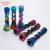 Silicone Hand Pipe with Glass Tube Inside 83mm Length Smoking Herb Tabacco Portable Mini Oil Burner Pipe 545