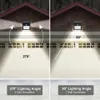 140 LED Solar Power Light Wall Lamp 3 lägen Människokroppssensor Vattentät Emergency Energy Saving Outdoor Garden Yard Lamps New9593022