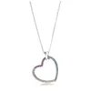 NIEUWE 100% 925 Sterling Zilver Nieuwe Kleurrijke Regenboog Hart Pandora Ketting Voor DIY Originele Vrouwen Geschenken Gratis Verzending