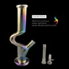 Rainbow and Glow in Dark Green Bongs Water Pipes met 1 stuk Downstam en 1 stuk glazen kom