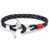 Bransoletki kotwiczne wielorybowe Mężczyźni Kobiety Urok Wyśmienity Nautical Survival Lina Łańcuch Paracord Bransoletka Mężczyzna Wrap Metal Hook Bransoletka