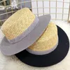 Summer Flat Top Chapeu Feminino Women Beach hat Shining Wide Brim Matches Color Ladies Straw Sun Hat 6pcs/lot