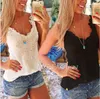 2018 Hot Womens Top Crop Sexy Lace Girl Vest Fashion V-Neck Cotton Ärmlös Sling Crochet Top Drop Ship