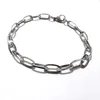 6mm 24''+8.5'' Fashion boys mens jewelry set stainless steel Smooth long oval rolo link chain necklace + bracelet set