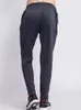 Sports Pants Mens Running Quick-Drying Casual Pants Running Fitness Zipper Pocket Thin Section Sweat-Absorbent Elastic Flower Gray Long Pan