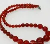 necklac 6-14mm Exquisite Natural Red jade Faceted Round Beads Jewelry Necklace 18" 5.27