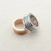 Wholesale-Three-ring spring pattern full diamond diamond ring 18K rose gold couple thread CZ ring jewelry