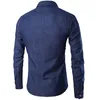 2019 신사복 데님 셔츠 긴팔 셔츠 남성 의류 브랜드 슬림 청바지 남성 청바지 셔츠 camiseta masculina