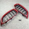 Real Red Carbon fiber Mesh Grilles For 4 Series F32 F33 F36 F80 F82 F83 Replacement Dual Line Front Kidney Grille