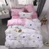 Cascas de cama de marinheiro lençóis lençóis planos conjuntos de roupas de cama anime rosa coração azul background garotas dinossauros capa de quilt define home6039456