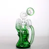 Mini Recycler Glass Bong Hookahs Dab with Quartz Banger 7" Bowl Oil Rig Bongs Cyclone Recycling Water Pipe Heady Bongs Rigs Gear Pipes Somking
