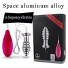 RY124 10 Velocidades Vibrador Anal Plug Vaginal Punto G estimular vibrador Metal Masaje de próstata Butt Plug Beads Dildo Anus Dilatador Juguetes sexuales