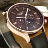 relogio masculino GUANQIN Mens Watches Top Brand Luxury Chronograph Military Quartz Watch Men Sport Leather Strap Wrist Watch273r