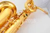 Nuovo oro baritono sassofono in ottone laccato oro può personalizzare logo strumenti sassofono e piatto sax con bocchino caso tela