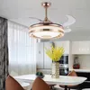 Invisible led ceiling fan light smat support Mobile phone APP Inverter dining bedroom with remote control dimming LLFA