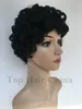 Pelucas de cabello humano de simulación de moda de China, peluca corta y rizada de belleza para mujeres negras, peluca rizada rizada, cosplay en stock