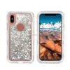 360 protect Designer Phone Case Bling crystal Liquid glitter robot a prueba de golpes contraportada impermeable para iphone14 13 12 11pro samsung s10 note10