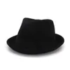 2020 New Style Wool Fascinator Fedora Hat for Woman Unisex Roll Up Short Brim Homburg Jazz Fedora Cap with Ribbon2071727