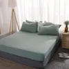 Set biancheria da letto in tinta unita, 4 pezzi, biancheria da letto in microfibra, blu navy grigio