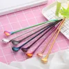 8 Colors Stainless Steel Long Metal Drinking Straw Spoon with Cleaning Brush Coffee Bar Kitchen Party Drink Accessories5010165