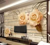 Papel tapiz fotográfico personalizado Murales 3D estereoscópicoBeautiful romántico rosa joyería sala de estar TV Fondo de pared Papeles decoración