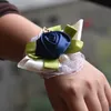 Rose Pearls Wedding Wrist Corsage Flores Bridal Pulso Buquês de Principais Irmãs Mão Artificial De Silk Noiva Flores Para Decoração De Casamento