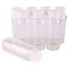 24pcs 27 * 70mm 25 ml de bouteilles de parfums de verre transparent de verre transparent avec un pavé à vis en plastique blanc