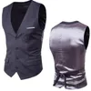 Verkoop Heren Vesten Contrast Kleur Enkele Breasted Mouwloze Uitloper Plus Size 6XL Groomsman Best Man Gentleman's vest V-hals