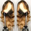 Honey Blonde Full Lace Human Hair Wigs Colored HD Frontal Wig Ombre Highlight 150% 360 Front Brasilian Preplucked Diva1