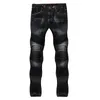 Mäns Jeans Tide Berömda män Vintage Pläterad Stitching Bomull Skinny Drawstring Mens Slim Hip-Hop Motorcycle Street Denim Biker Jeans1