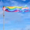 5 Pz / set All'ingrosso Outdoor Wind Sock Flags Reel Colorful Rainbow Sleeve Cono Test 70cm Festival Caravan Camping Decor Windsock