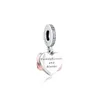 festa della mamma rosa scintillante infinito cuore ciondola fascino 925 ciondoli in argento sterling fit bracciali braccialetto ciondolo fai da te per la creazione di gioielli