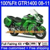 Ciało formy wtryskowej dla Kawasaki GTR1400 08 09 10 11 255HM.0 GTR-1400 08 11 GTR 1400 2008 2009 2010 2011 Wróżki Zestaw Gorący Błyszczący Zielony