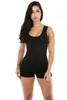 Kadınlar düz bodycon tulum moda romper bodysuit kısa pantolon kolsuz yelek spor takım elbise sıska kolsuz playsuits 10 color4591159