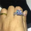 Vecalon 2019 Vintage Princess cut ring 925 sterling zilver 6ct Diamond Engagement wedding Band ringen voor vrouwen Vinger Jewelry161Q