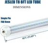 25pcs 8FT LED Light Tubes V Shape 72W 6000K Single Pin Fa8 Base T8 T10 T12 LED Fluorescent Bulbs Replacement 150W Equivalent