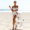 ELSVIOIOS Женщины Off Floor Floral Print Boho Press Fashion Beach Летние Платья Дамы Бретелевые Длинные Maxi Платье Vestidos XS-5XL