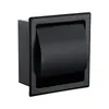 Porte-papier hygiénique encastré noir, construction entièrement métallique, boîte de papier en rouleau à double paroi en acier inoxydable 304 pour salle de bain T200425327d