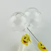 F Smile Logo Clear Glass Pipe Mini Pequeno 4 Polegadas Pyrex Oil Burner Pipes Portátil Dab Ferramentas Acessórios para fumar a seco para vidro Bongs Hookahs