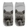 Ny Hot 3D -tryckning Women Socks Brand Sock Fashion Unisex Christmas Socks Cat Meias Kvinnlig rolig l￥g ankel Femme Sock Sale