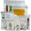 100 pcs x 10.5 * 15 cm Branco translúcido BOPP ziplock ziplock saco de pérola-fechadura reflosable zipper selo bolsa, produto do feijão sacos de embalagem, Saco de Comida