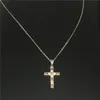 Charm cross hänge med halsband 925 sterling silver bijoux 5a zircon cz engagemang bröllop hängen för kvinnor smycken